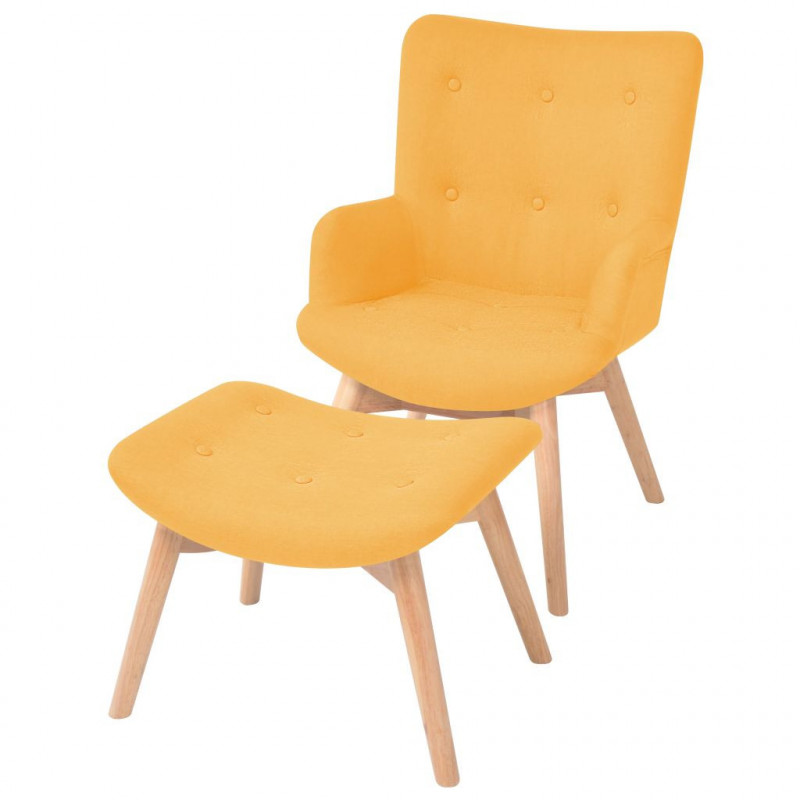 Habitium : vidaXL Fauteuil avec repose-pied Jaune Tissu ...